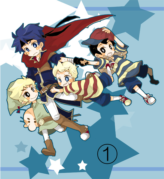 link, ike, toon link, ness, lucas, and 1 more (fire emblem and 6 more) drawn by popupopo