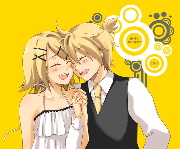 kagamine rin and kagamine len (vocaloid and 1 more) drawn by kuruma_(rk)