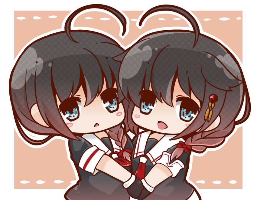 shigure and shigure kai ni (kantai collection) drawn by bloom2425