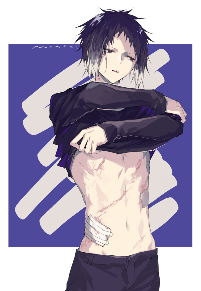 akutagawa ryuunosuke (bungou stray dogs) drawn by mogi_(green_tea_planet)
