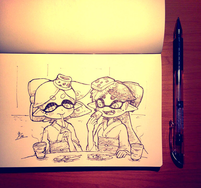 callie and marie (splatoon and 1 more) drawn by yuta_agc