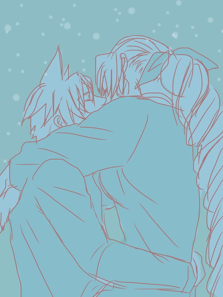 cloud strife and aerith gainsborough (final fantasy and 1 more) drawn by tokiokiyu