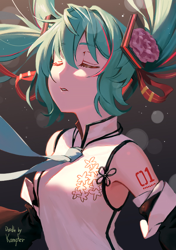 hatsune miku (vocaloid and 2 more) drawn by kyou-chan_(takelifesoul)