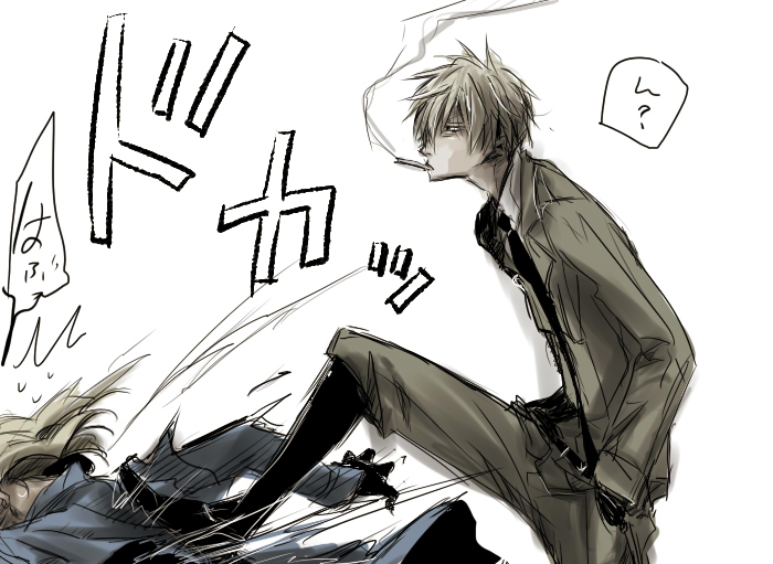 united kingdom and france (axis powers hetalia) drawn by hsg_(pm400)