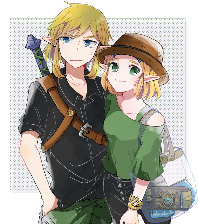 link and princess zelda (the legend of zelda and 1 more) drawn by atsumi_yoshioka