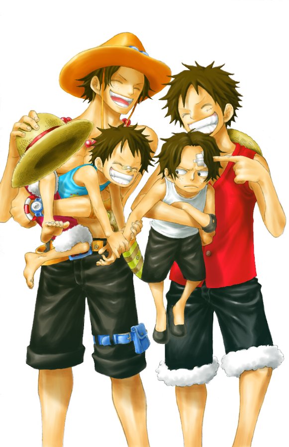 monkey d. luffy and portgas d. ace (one piece) drawn by kara_(acluf-0156)