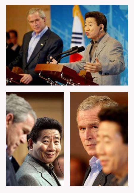 george w. bush and roh moo-hyun (real life)