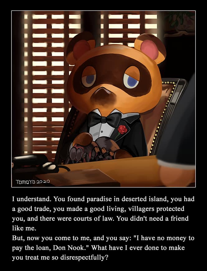 tom nook and vito corleone (animal crossing and 1 more) drawn by deng_deng