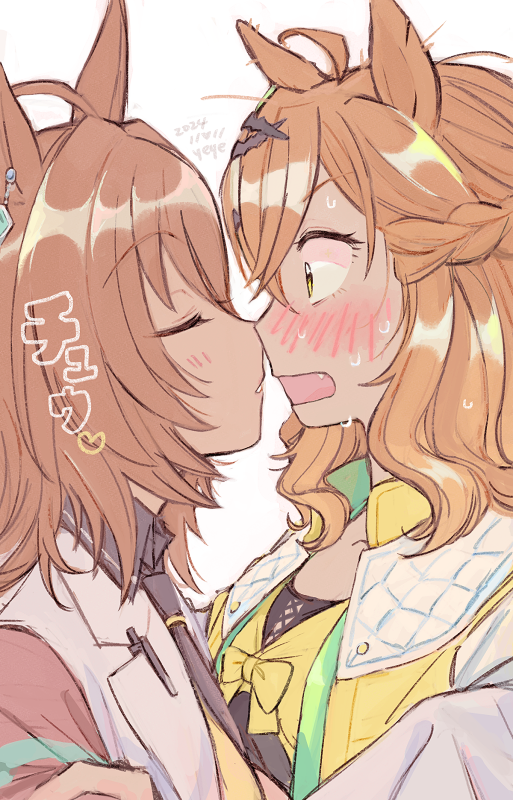 agnes tachyon and jungle pocket (umamusume) drawn by u_m_a_7