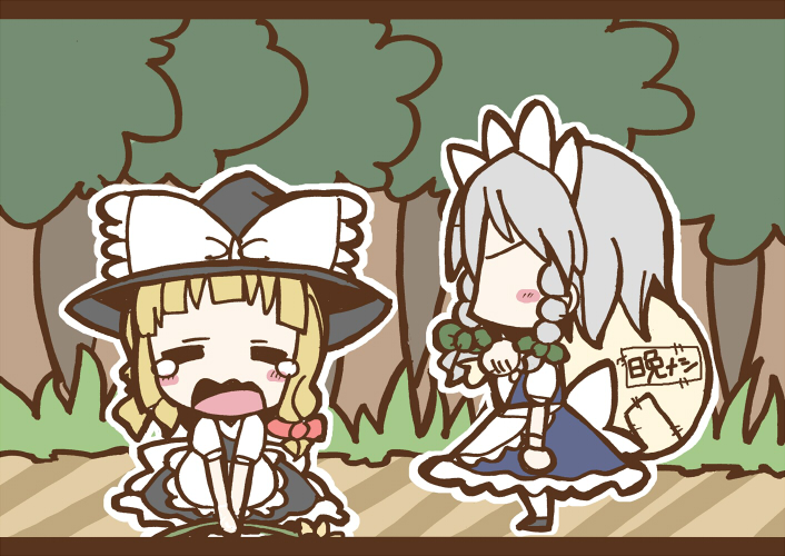 kirisame marisa and izayoi sakuya (touhou) drawn by adomi