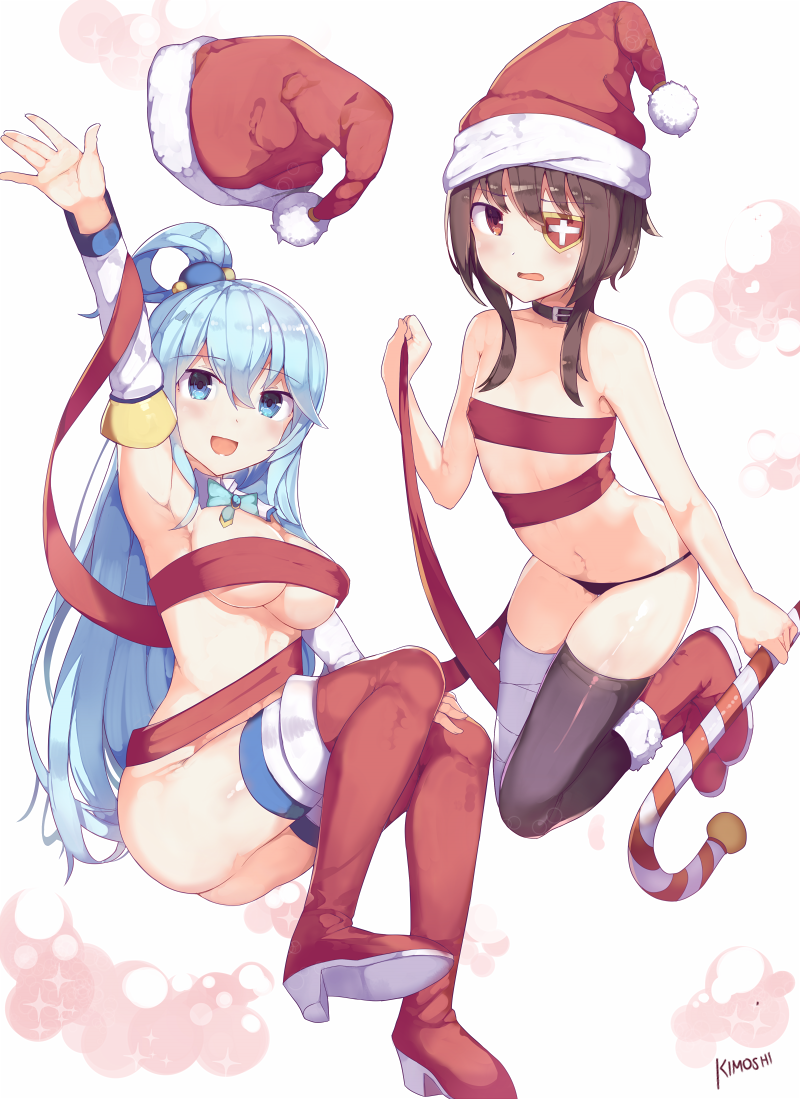 megumin and aqua (kono subarashii sekai ni shukufuku wo!) drawn by kimoshi