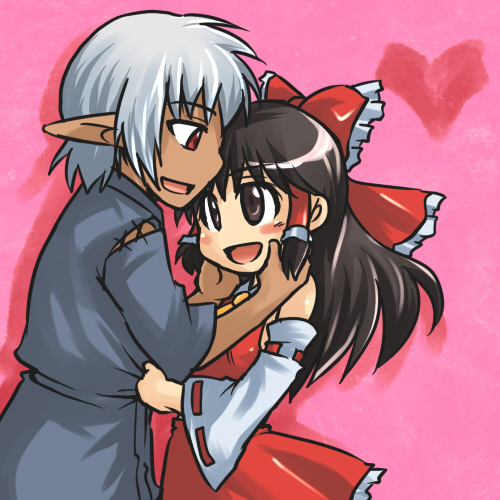 hakurei reimu and buront (touhou and 3 more) drawn by koraku_gekki