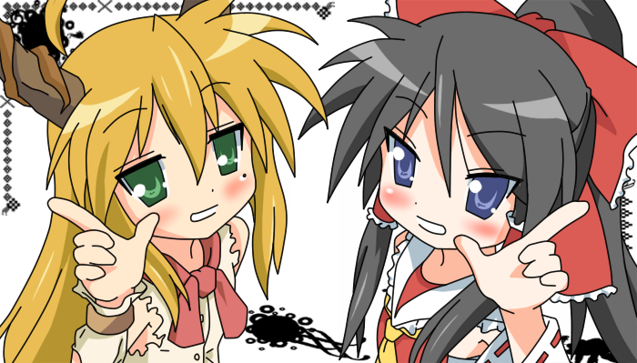 hakurei reimu and ibuki suika (touhou and 1 more)