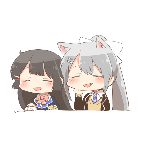 tsukino mito and higuchi kaede (nijisanji) drawn by rebecca_(keinelove)