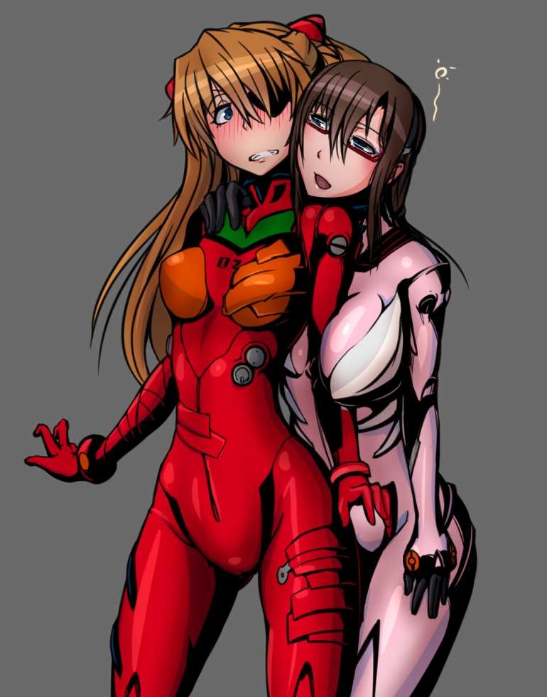 souryuu asuka langley and makinami mari illustrious (neon genesis evangelion and 2 more) drawn by kemurin