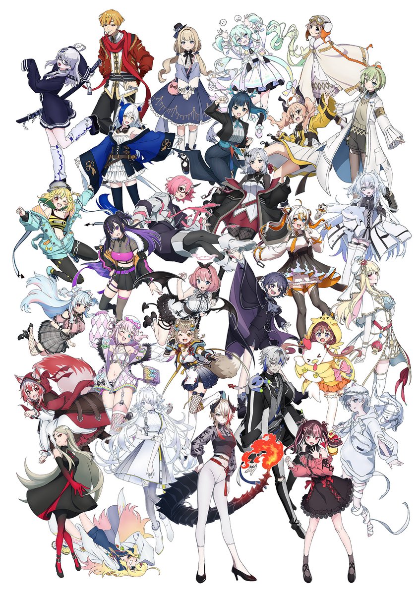syusetu kohaku, aomiya yozuri, otokado ruki, kujou ringo, kagase uno, and 25 more (vee and 2 more) drawn by makicha_(sasurainopink)