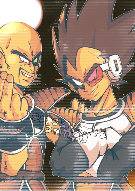 vegeta and nappa (dragon ball and 1 more) drawn by tajima_(minagawa)