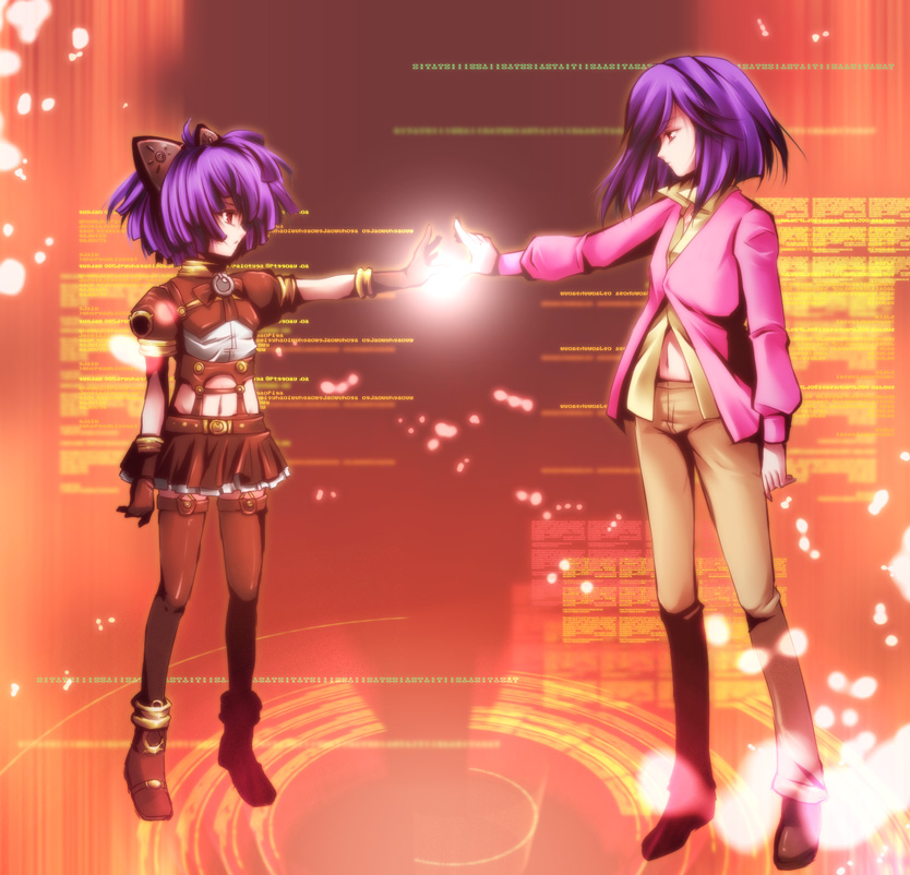 tieria erde, hanayo, and gundam meister 874 (gundam and 2 more) drawn by takitsume_shino