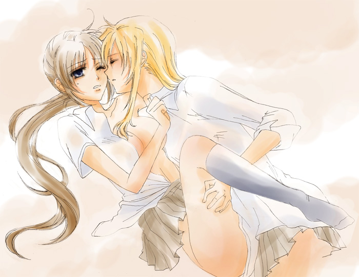 fate testarossa and takamachi nanoha (lyrical nanoha and 2 more) drawn by lina_(interlude)