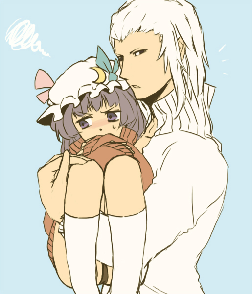 patchouli knowledge and magaki (touhou and 2 more) drawn by kadotarou