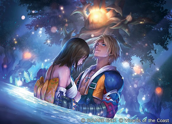 yuna and tidus (final fantasy and 3 more) drawn by fuji_q
