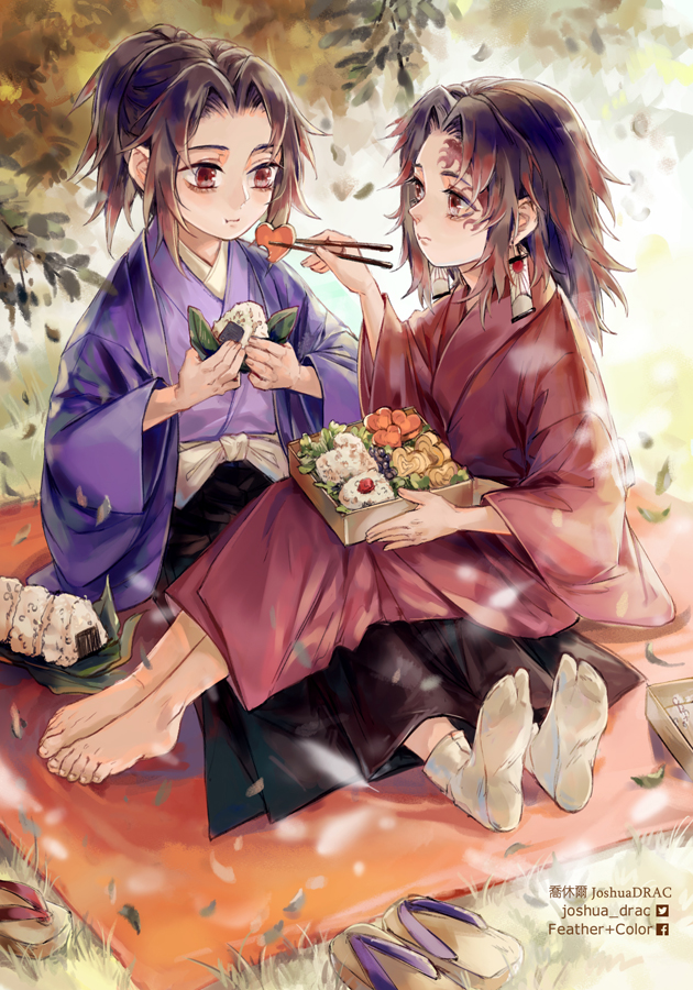tsugikuni yoriichi and tsugikuni michikatsu (kimetsu no yaiba) drawn by joshua_drac