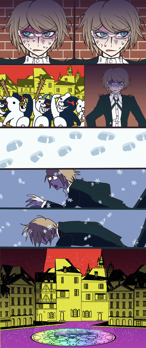monokuma and togami byakuya (danganronpa and 1 more) drawn by koutei_penko