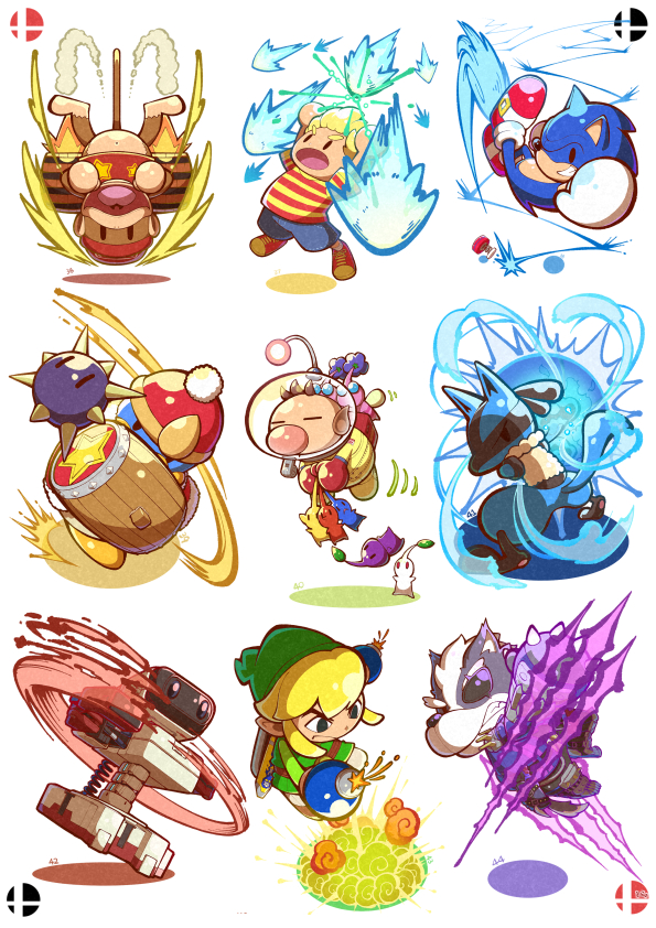 link, sonic the hedgehog, lucario, toon link, red pikmin, and 12 more (pokemon and 11 more) drawn by 04sora40