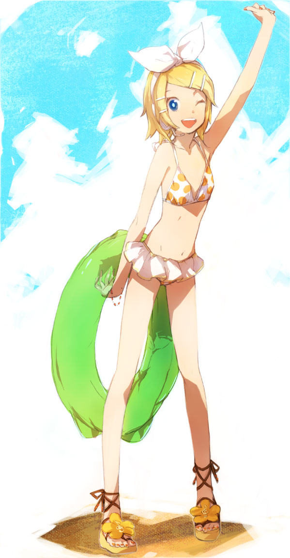 kagamine rin (vocaloid and 1 more) drawn by mitosa