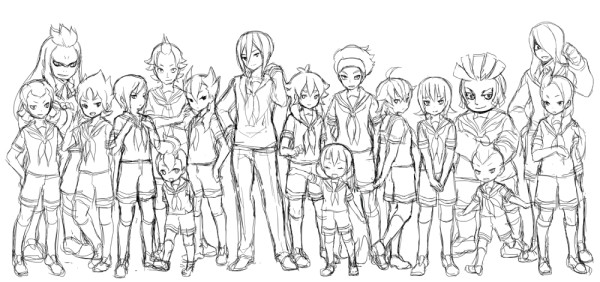 afuro terumi, kishibe taiga, izumi kanaaki, tobisawa mana, taki sousuke, and 12 more (inazuma eleven and 1 more) drawn by tokio_neo