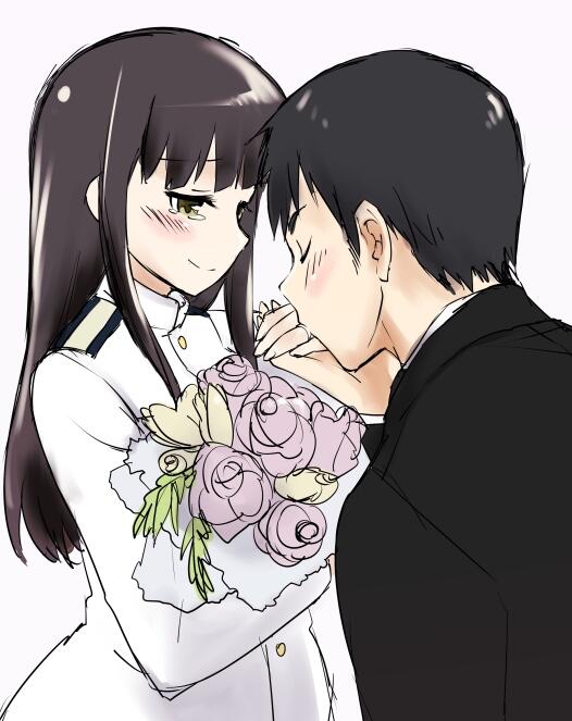 sakamoto mio and hijikata keisuke (world witches series and 1 more) drawn by mozu_(peth)