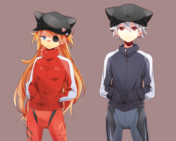 souryuu asuka langley and nagisa kaworu (neon genesis evangelion and 2 more) drawn by mikko_(mim_mikko)