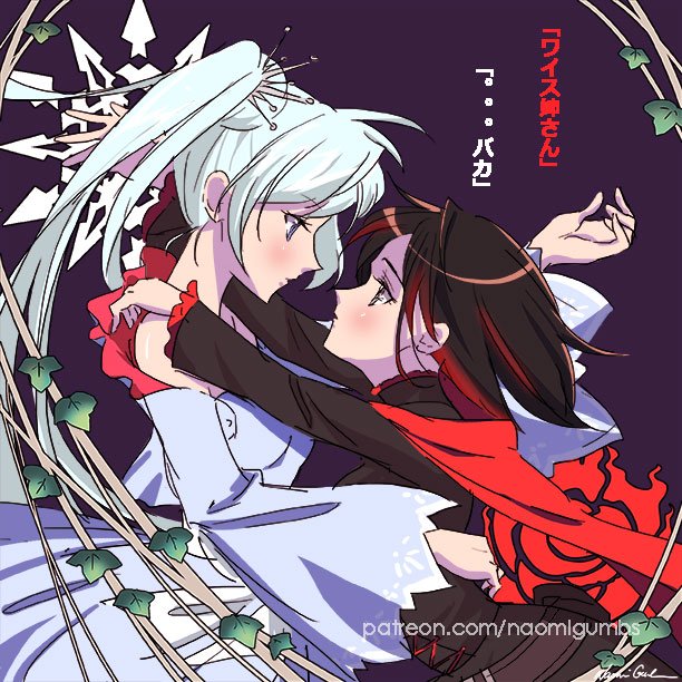 ruby rose and weiss schnee (rwby) drawn by naomi_gumbs_(hanamimi)