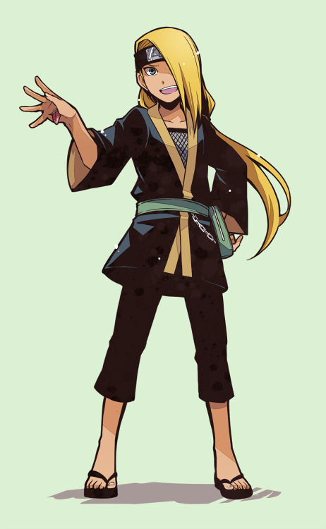 deidara (naruto and 1 more) drawn by yosakuh