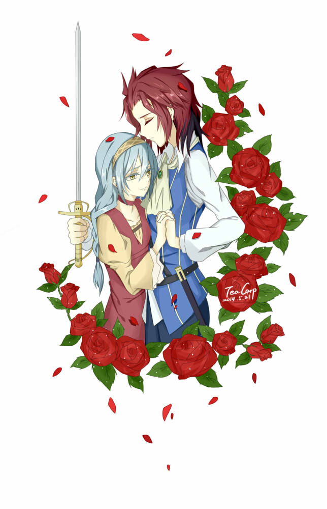 juliet capulet, romeo montague, namatame chitaru, and kirigaya hitsugi (akuma no riddle and 1 more) drawn by teacarp