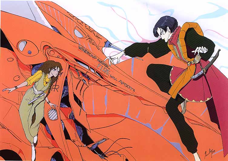 jagd mirage, ladios sopp, jagd mirage orange right, and spector (five star stories) drawn by nagano_mamoru