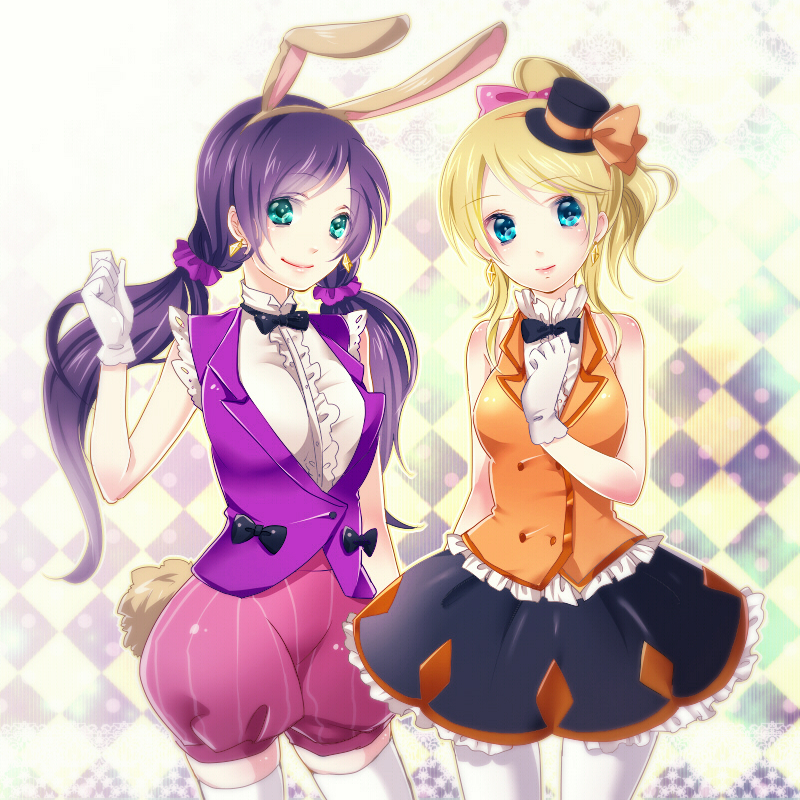 tojo nozomi and ayase eli (love live! and 1 more) drawn by matsuda_(louol)