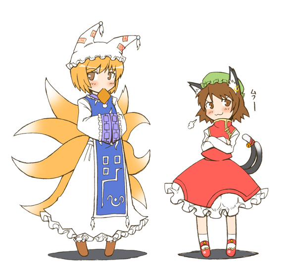 yakumo ran and chen (touhou) drawn by jingai_modoki