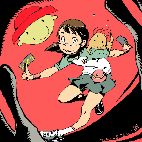 hashimoto fumie and searchmaton (dennou coil) drawn by honzawa_yuuichirou