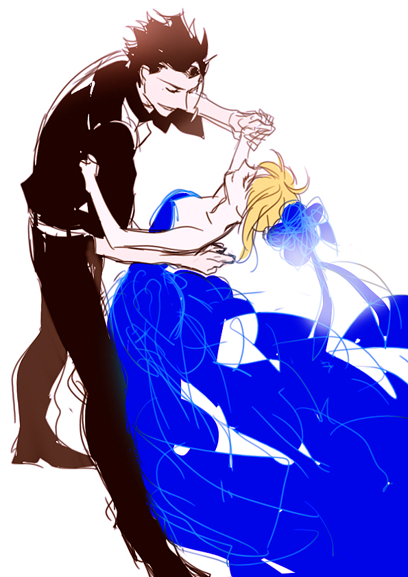 artoria pendragon, saber, and diarmuid ua duibhne (fate and 1 more) drawn by danbi2021