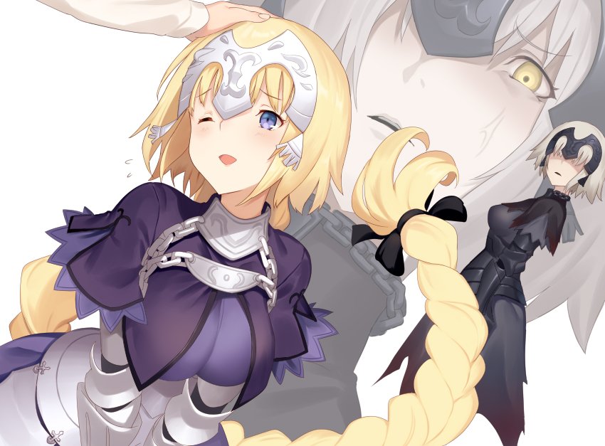 jeanne d'arc and jeanne d'arc alter (fate and 2 more) drawn by km_yama