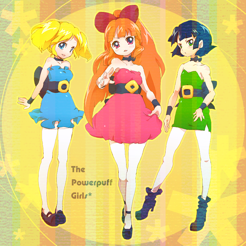 buttercup, blossom, and bubbles (powerpuff girls) drawn by poth