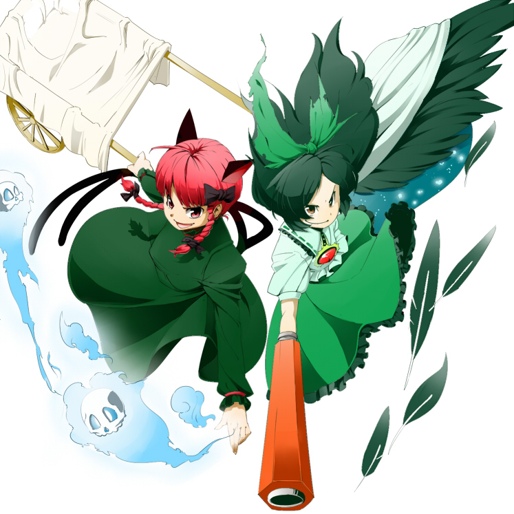 kaenbyou rin and reiuji utsuho (touhou) drawn by peptide