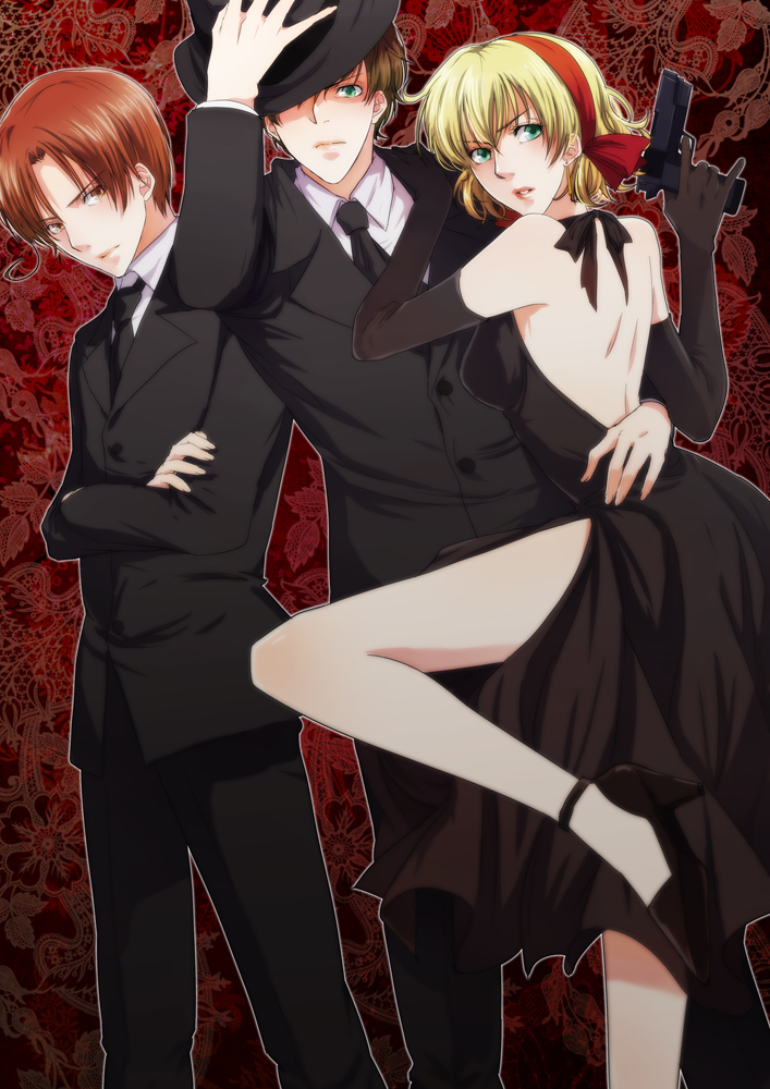 spain, southern italy, and belgium (axis powers hetalia) drawn by kanameyura