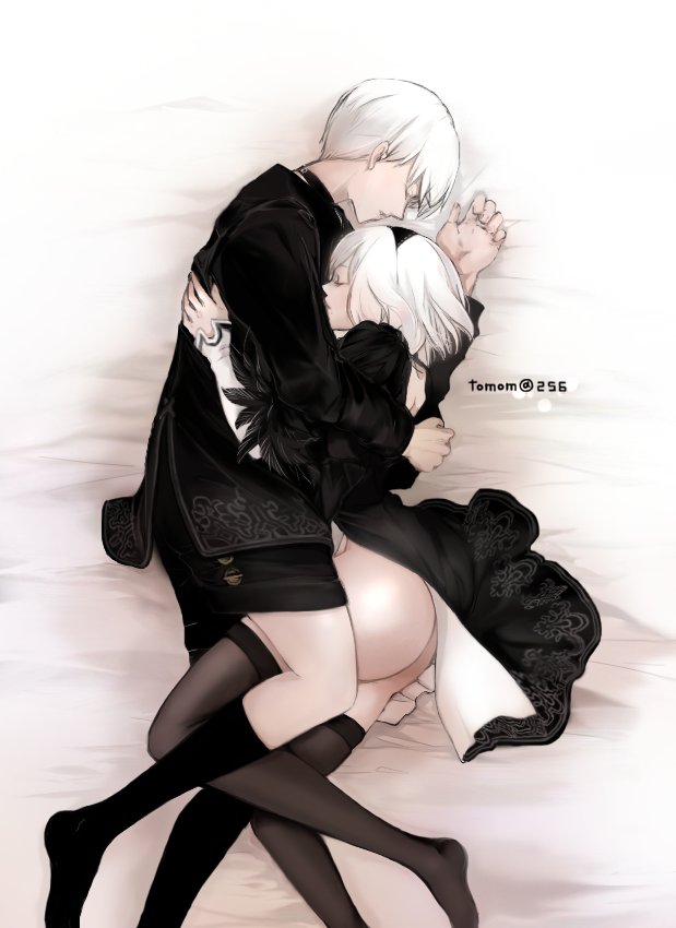 2b and 9s (nier and 1 more) drawn by tomo_(552252)