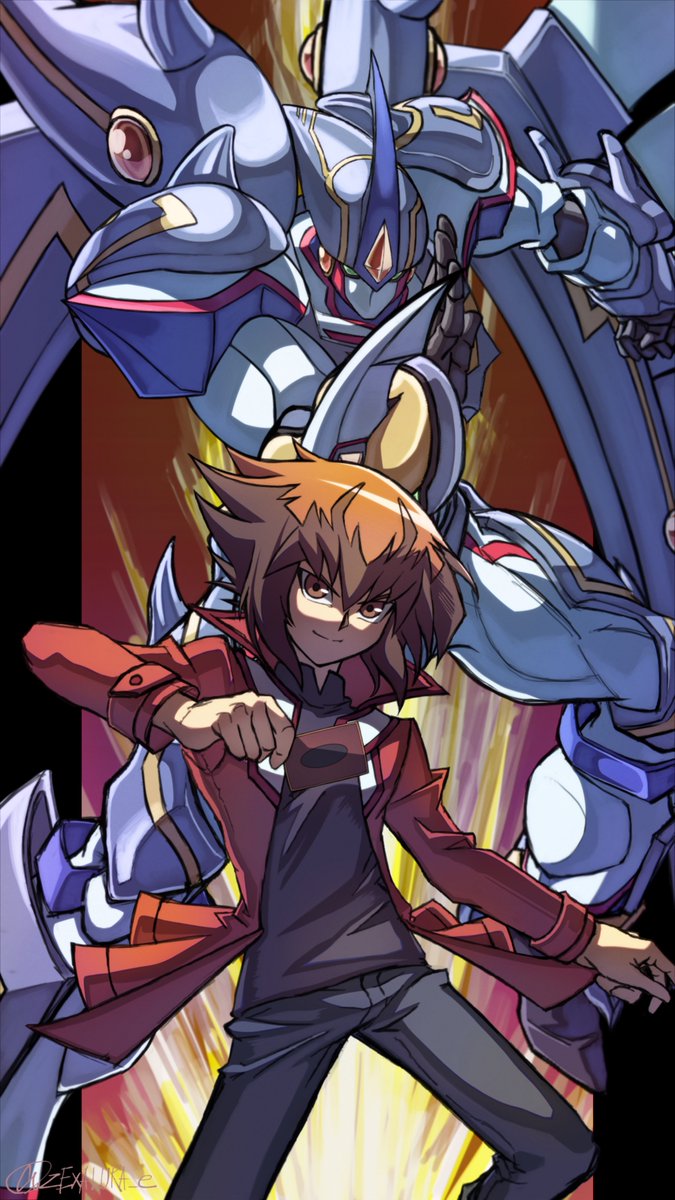yuki judai and elemental hero shining neos wingman (yu-gi-oh! and 1 more) drawn by zealmaker