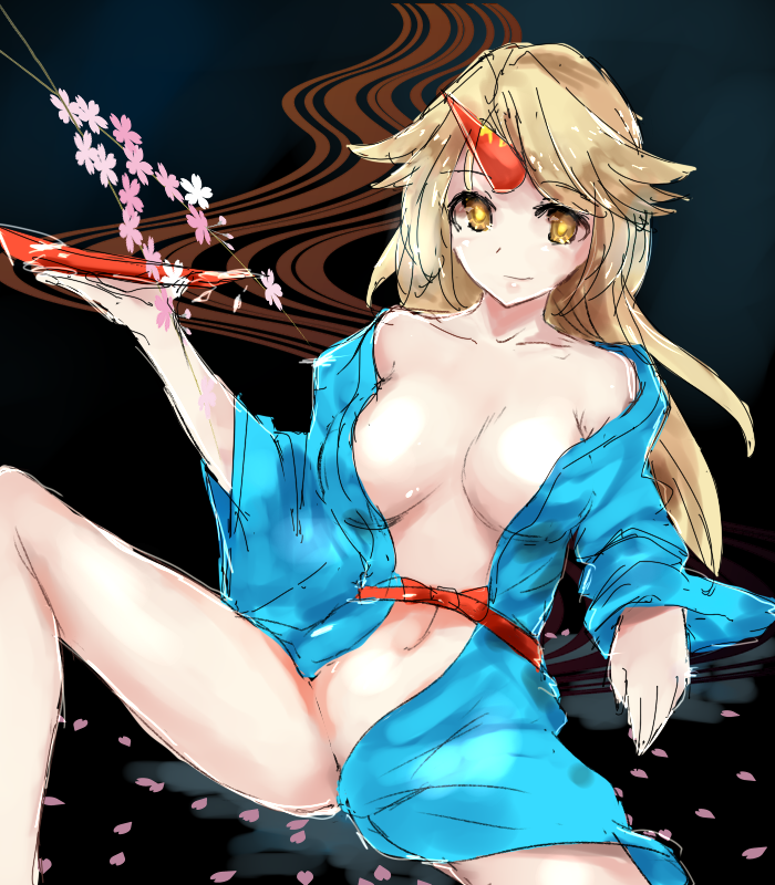 hoshiguma yuugi (touhou) drawn by moruchi_(rinaka_moruchi)