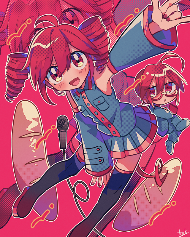 kasane teto and kasane ted (utau) drawn by yuusuke-kun