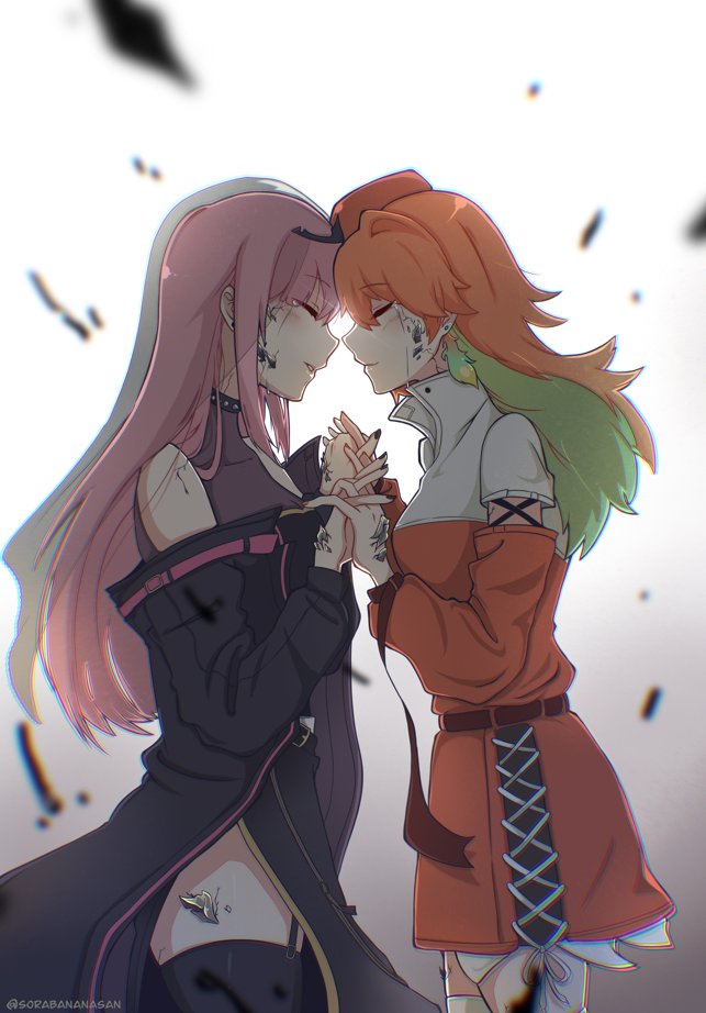 mori calliope and takanashi kiara (hololive and 1 more) drawn by soranana_(sorabananasan)
