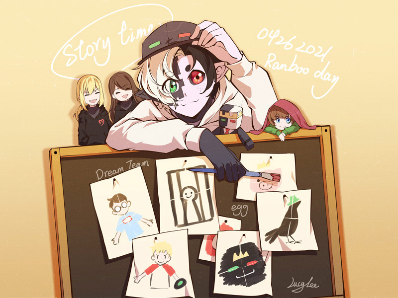 technoblade, ranboo, ph1lza, tommyinnit, tubbo, and 4 more (minecraft and 2 more) drawn by lucylee158
